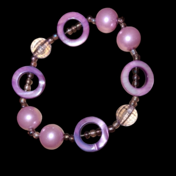 6" Stretchy Handmade Beaded Bracelet L8 - Picture 2 of 2